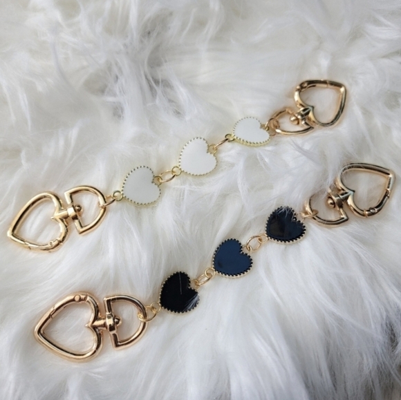 The Unbranded Brand Accessories - Gold and Black Heart Bag Accessory Or Chain Strap Extender